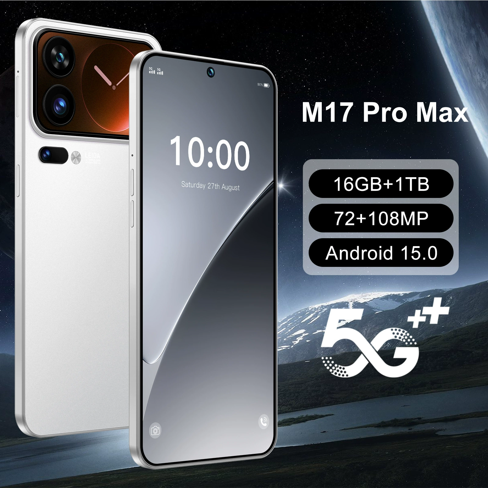 (Кросс-бордер торговля), умный мобильный телефон, 17 pro max, Android, 7.3 дюйма, широкий экран