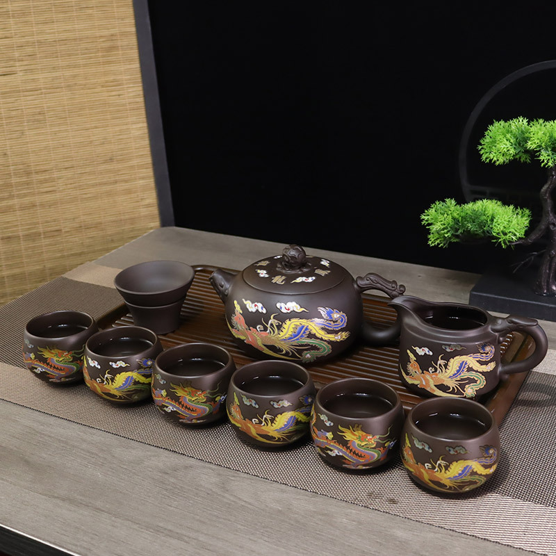 原矿凤鸣壶变色紫砂壶套组大容量茶壶功夫茶具全套遇热变色泡茶壶