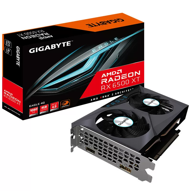Graphics Card (Gigabyte) RX 6500 XT Eagle 4G, Dedicated Desktop GPU, 4 GB