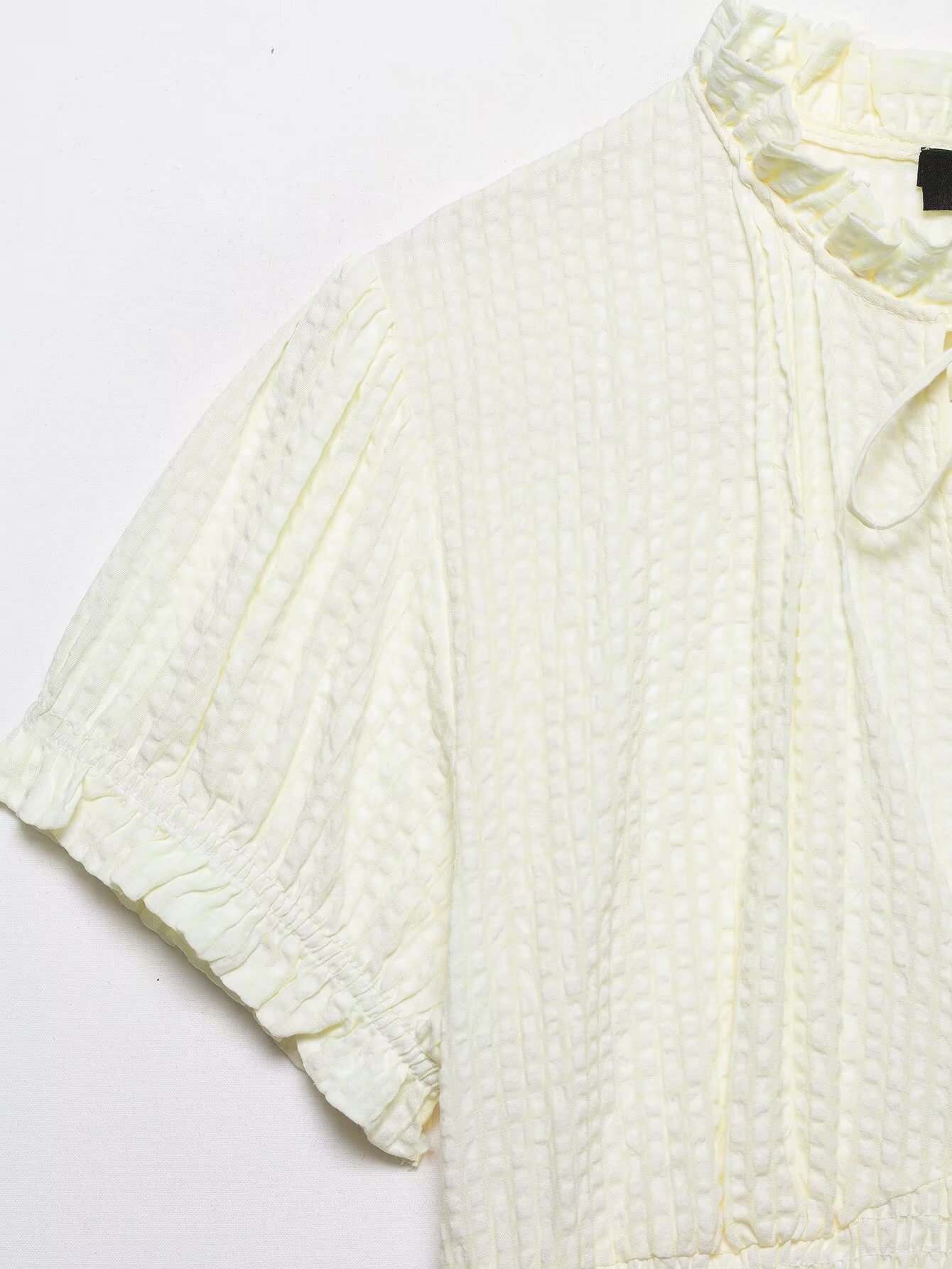Women's Clothing Women's Bow Embellished Patchwork Shirt Top Elegant Fashionable Spring Summer For Formal & Casual For Women_ecoleips.com