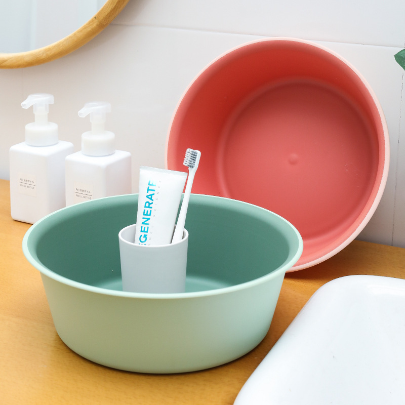Two-color plastic washbasin for home use for laundry for students