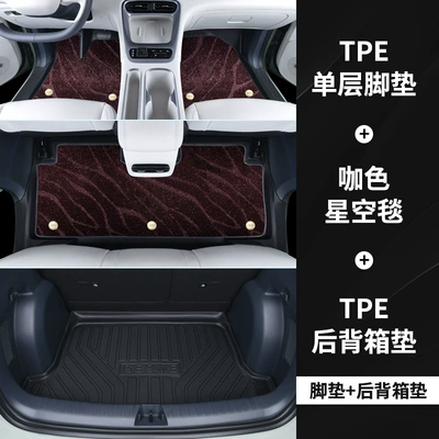 Trunk Mats, Interior Modification Supplies – Modelə uyğun ayaqaltı - standard-packagexingyuan-door-side-tpe-floor-mat-coffee-color-starry-sky-blanket-trunk-mat