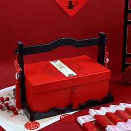 提亲下聘礼彩礼盒子定亲用品结婚伴手礼盒陪嫁订婚礼金盒10万中式