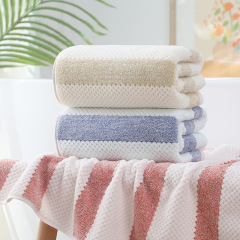 Coral velvet bath towel wholesale thickened Chinese knot pattern large towel double-sided velvet wide color stripe couple bath towel