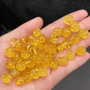 Factory wholesale natural Russian beeswax small pumpkin beads waxy rich DIY jewelry loose beads any match