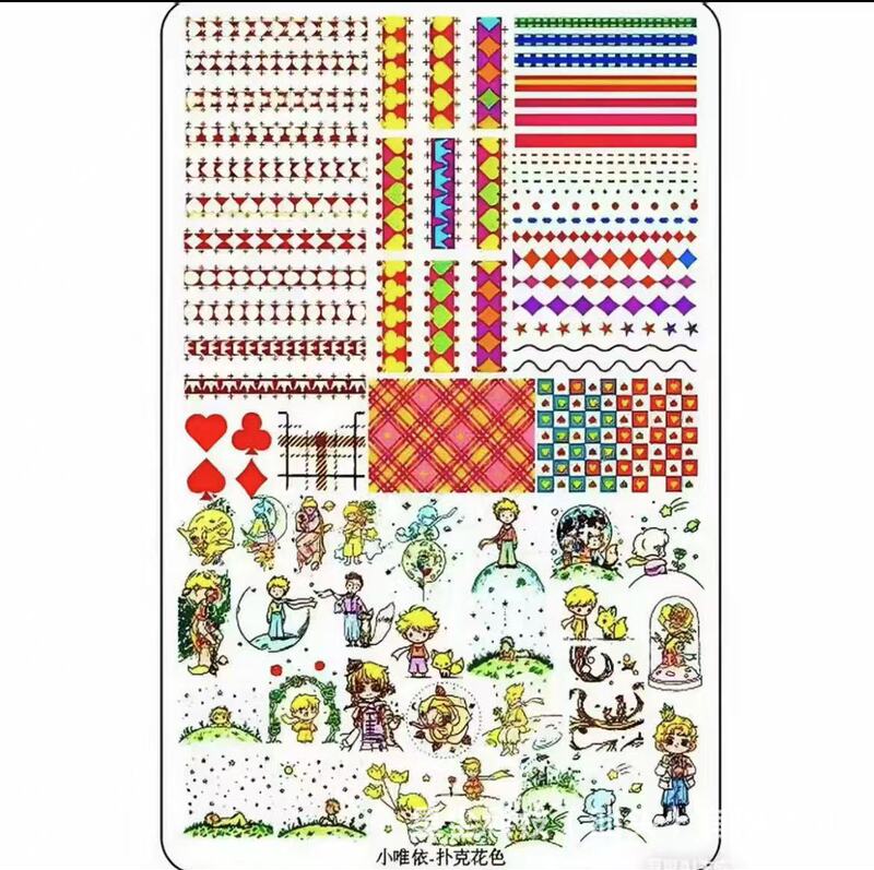 小维依跨境磨砂雾面美甲转印钢板印花工具蕾丝卡通带背板批发|undefined