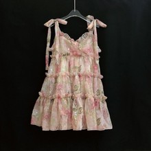 女童连衣裙夏季新款2024气质法式吊带碎花甜美洋气玫瑰公主