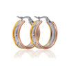 Fashionable universal golden earrings stainless steel suitable for men and women, three colors, pink gold