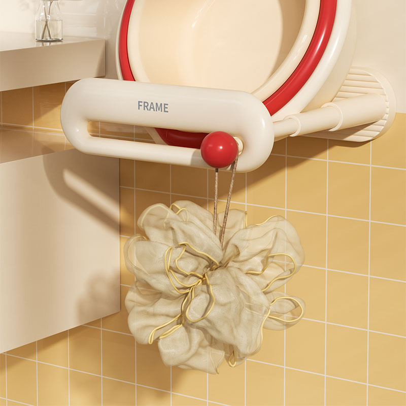 Suction Cup Washbasin Bathroom Storage Rack Wall-Mounted Storage Rack Basin Hook Bathroom Rack Punch-Free Washbasin Rack