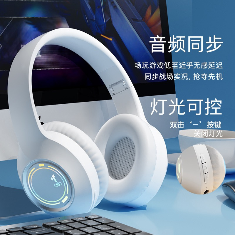 公式本物のヘッドマウント Bluetooth ヘッドセット 2025 新しい重低音ノイズリダクションゲーム、マイク通話付き、超長いバッテリー寿命|undefined