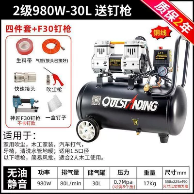 Small Air Compressor Otus | Hava kompressorları - 980w-30l-copper-black-straight-nail-gun