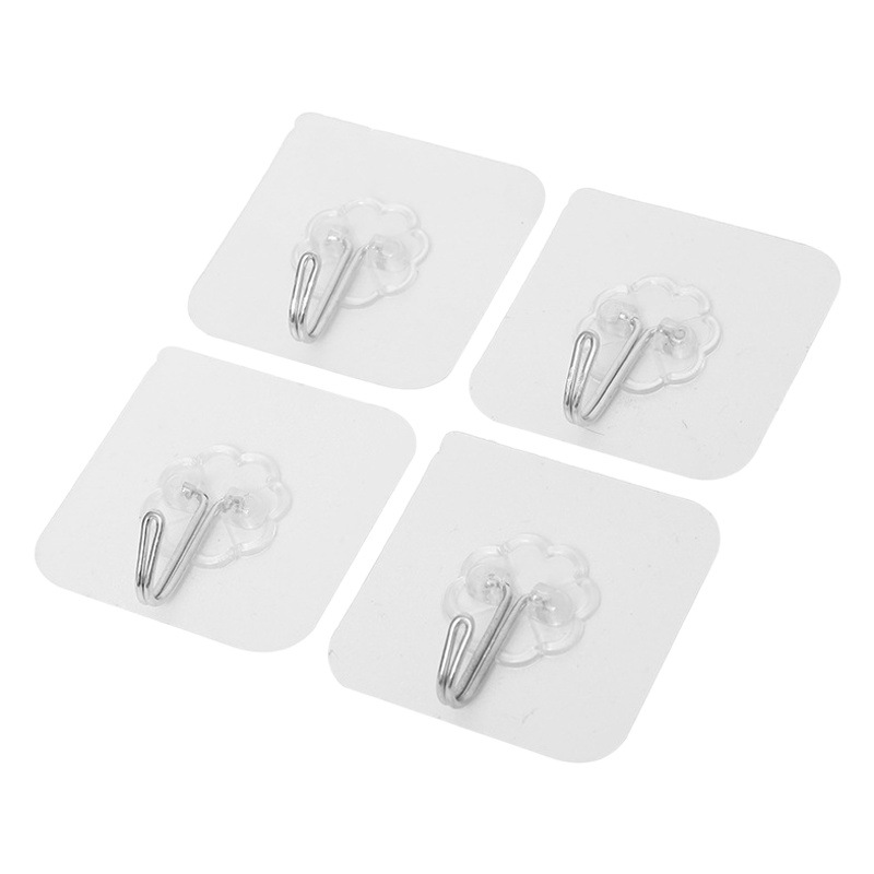 Fábrica baño fuerte gancho adhesivo supermercado al por mayor transparente gancho transparente ropa libre de uñas magia gancho pegajoso