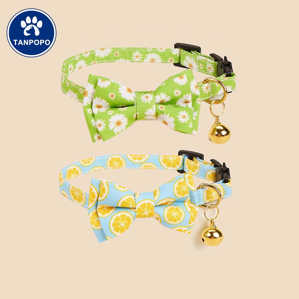 Fabricante de liquidación de bajo precio spot transfronterizo mascota collar gatos campanas doradas collar de corbata gatos