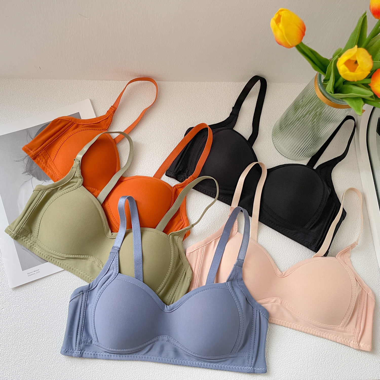 Spring summer fresh solid color underwear
