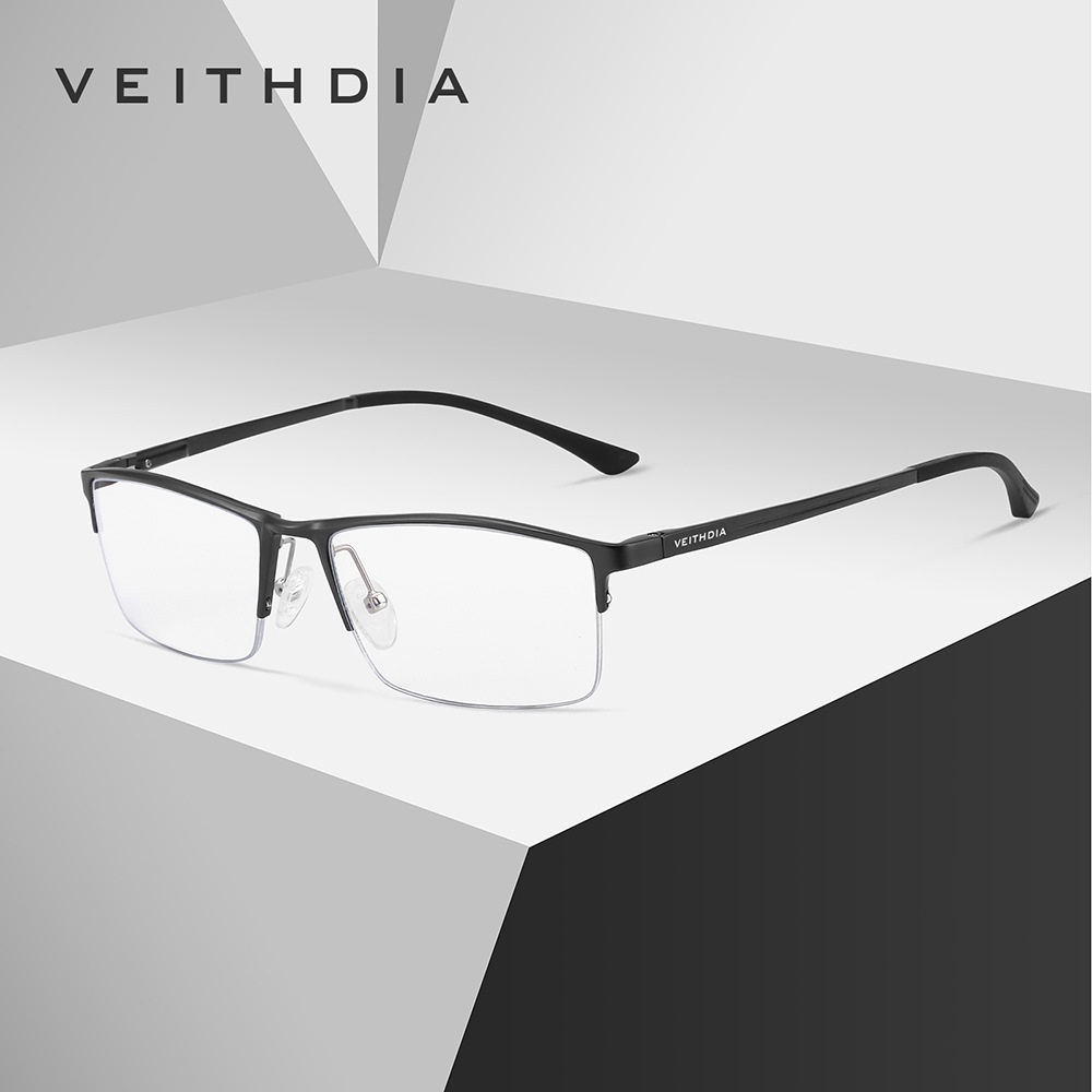 Marco de lente de miopía anti-luz azul medio marco de aluminio y magnesio marco cuadrado para hombres negocio simple al por mayor 8767