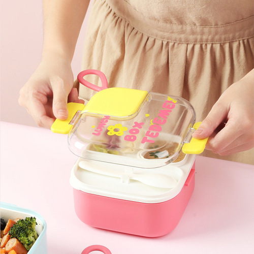 Tidemei's new portable school canteen lunch box with tableware for primary school students 304 stainless steel insulated lunch box plastic