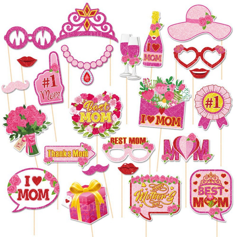 Día DE LA Madre transfronteriza decoración del partido accesorios de la foto mamá cumpleaños fiesta decoración suministros divertidos accesorios de la foto