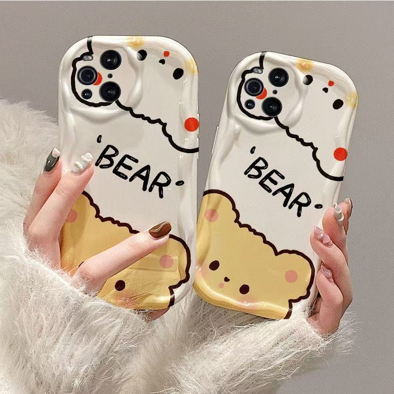 Sonda de oso para iphone16promax funda para teléfono móvil lindo Apple 15 anti-caída 14pro Japón y Corea 13/12