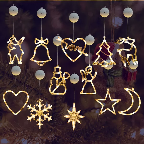 Christmas set family portrait / 12 pcs / Comes with batteries and sticky hooks