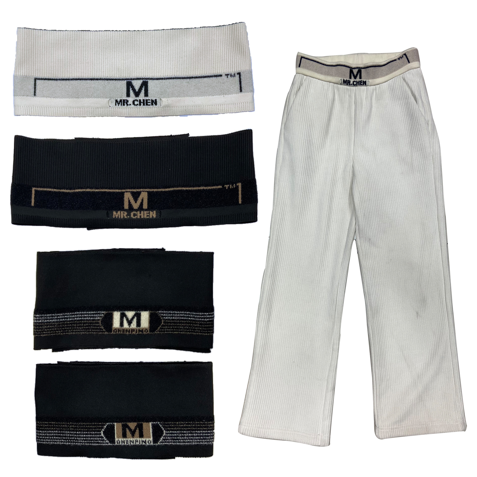 提花腰头2*1双面提花罗纹服装用布 多色弹力运动服校服罗纹辅料