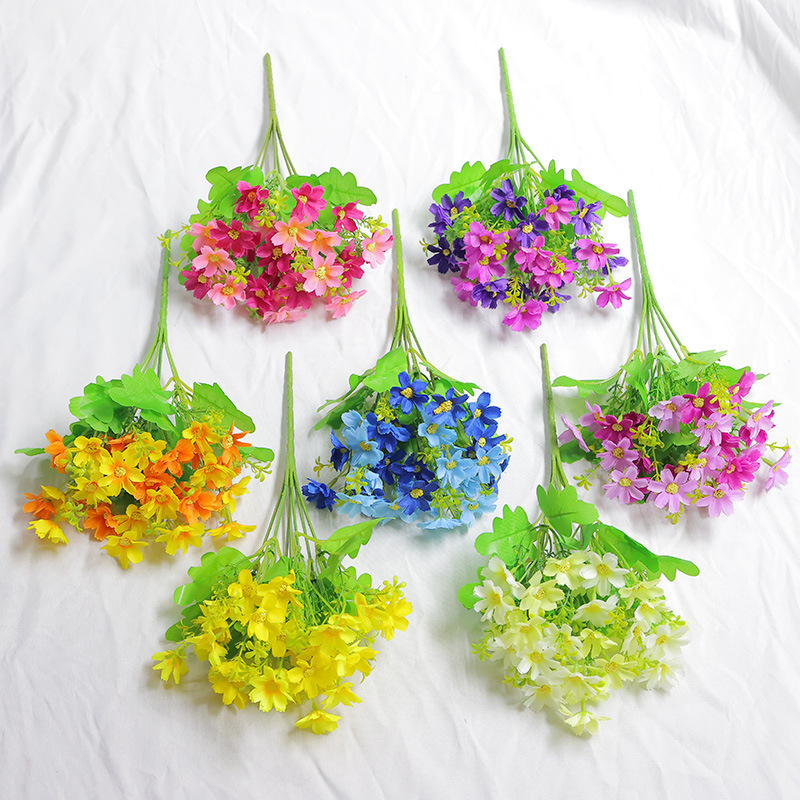 仿真花小雏菊花卉跳兰菊人造假花28园林家居装饰绢花户外工程