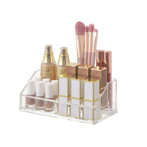 Acrylic transparent stackable cosmetic storage box, multi-functional desktop creative simple style skincare holder