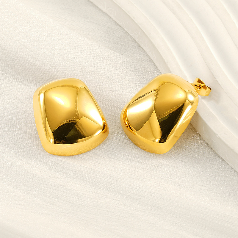 Pendientes de lujo de alta calidad de acero de titanio de nueva moda transfronteriza personalidad femenina salvaje estilo ins aretes de acero inoxidable joyería