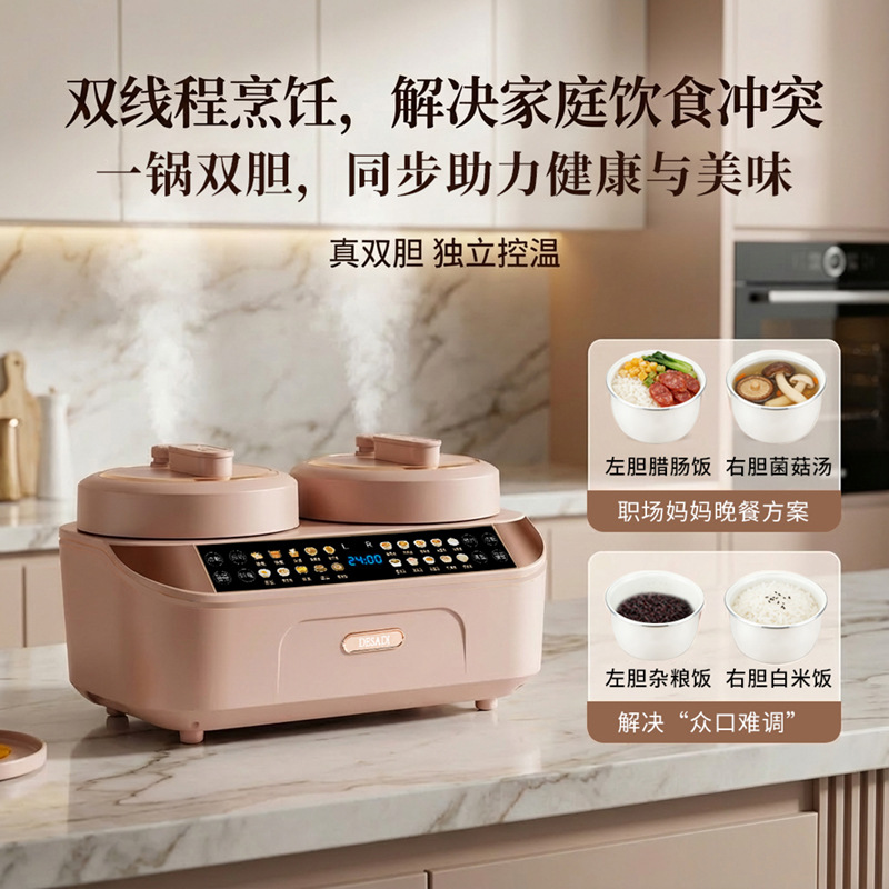DESADI double-liner rice cooker electric pressure cooker automatic multi-functional household double control