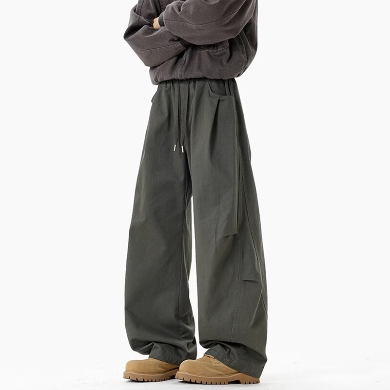 New Trendy Street Style Spliced Men's Spring and Autumn Three-Dimensional Cut Design Straight-Leg Pants Trendy Versatile Casual Pants