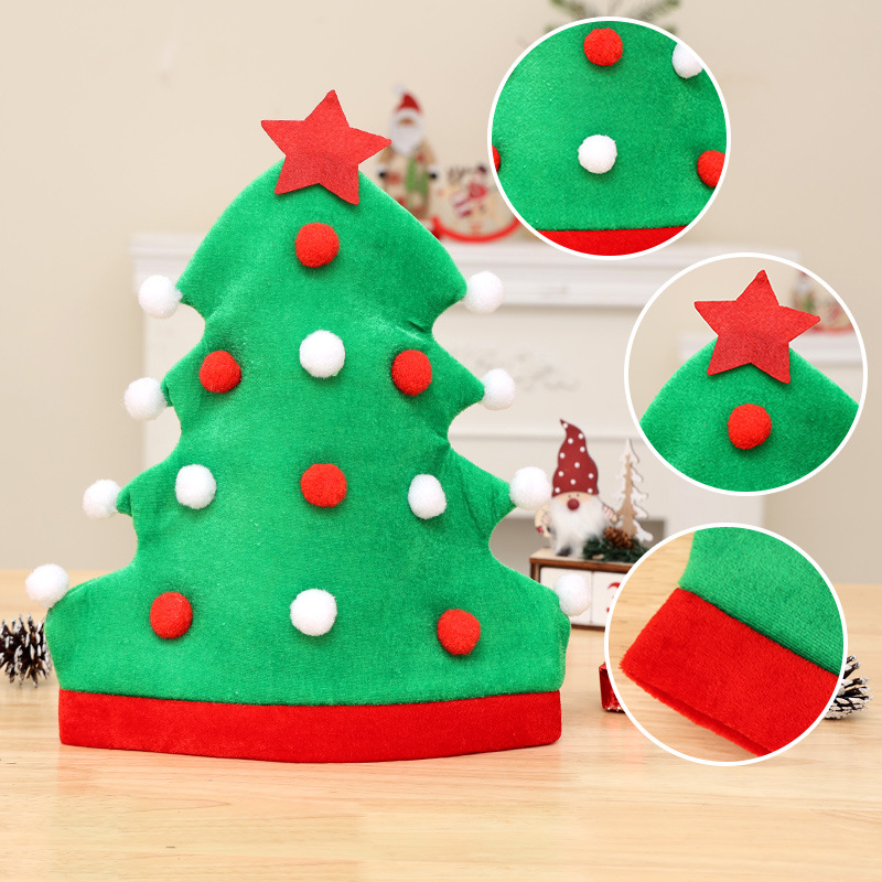 Amazon cross-border new Christmas tree hat creative party hat decoration elf Christmas hat wholesale