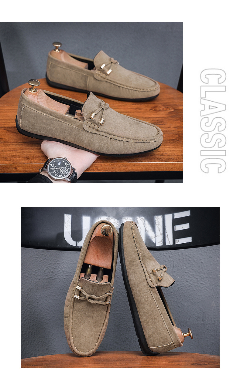 Neue faule Mann weiche Sohlen Slip-on Bean Schuhe Männer Fahr Casual Lederschuhe_voghion.com