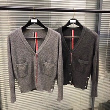 淘宝微商代理TB羊绒开衫男女情侣针织衫修身V领毛衣外套厂家批发