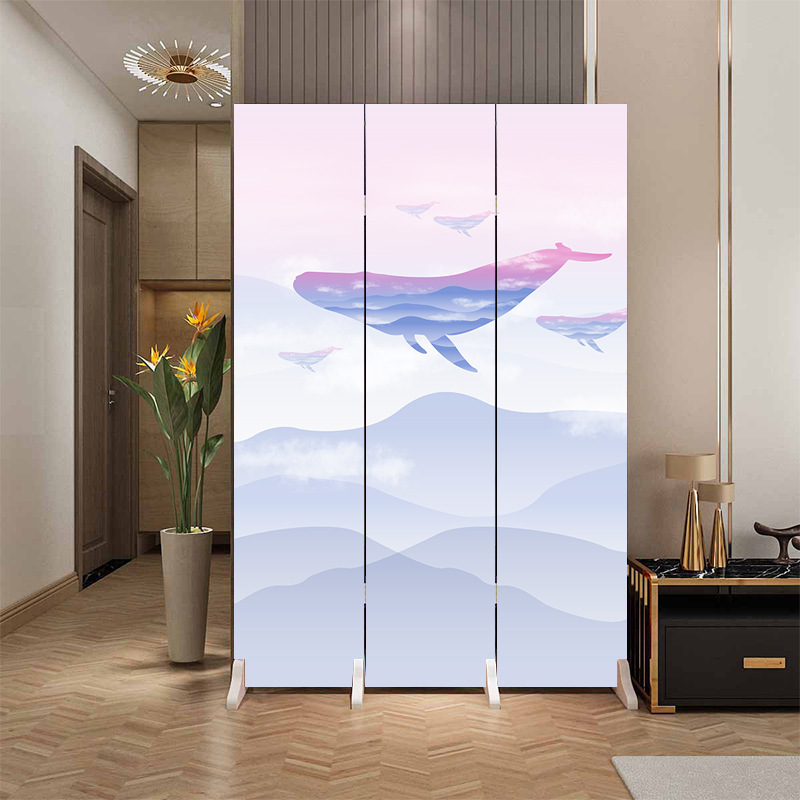 Fábrica directa de entrada doméstica china en la puerta frente a la partición de la sala de estar de la oficina del dormitorio cubierta plegable móvil