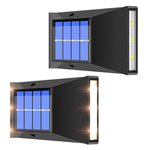Solar 6LED up and down luminous wall light, outdoor garden wall light, waterproof 4LED decorative courtyard night light