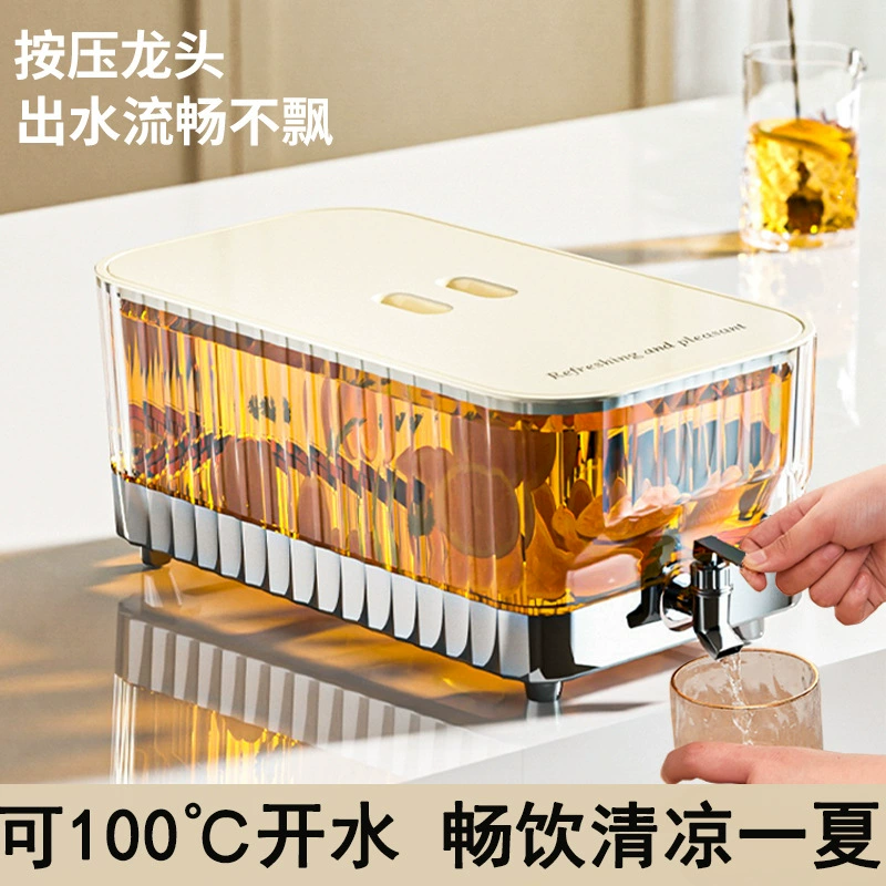 Пластиковый чайник для горячей и холодной воды, пищевой холодильник, ведро для холодной воды с краном, летнее ведро для холодного сока, ведро для холодной воды большой емкости