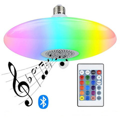 Cross-border LED flying saucer Bluetooth music UFO smart remote RGB color-changing light E27 multi-color Bluetooth bulb