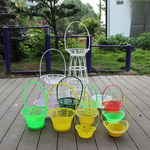 塑料花篮清明节用婚庆小花篮手提花篮插花手工花篮扫墓用厂家批发