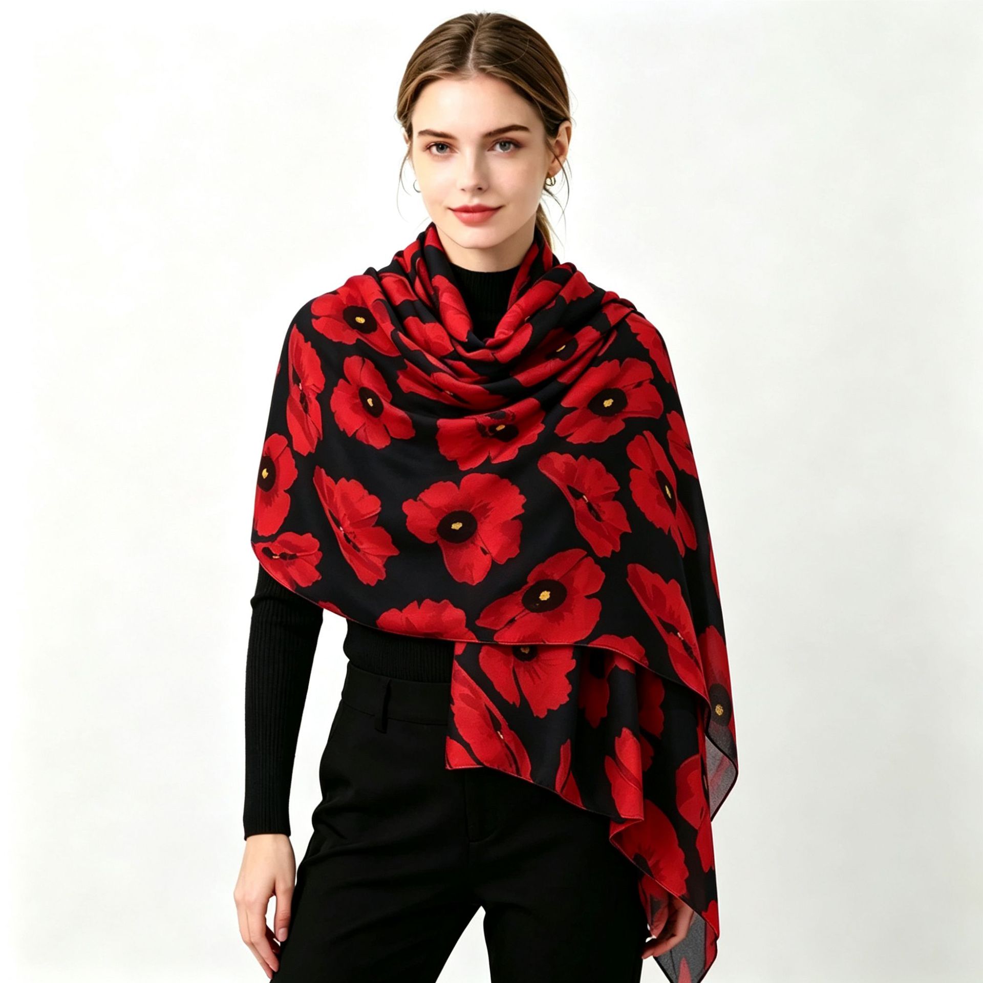 Ethnic-style cotton and linen scarf, stylish silk scarf, light and soft long shawl, comfortable and unique cape scarf