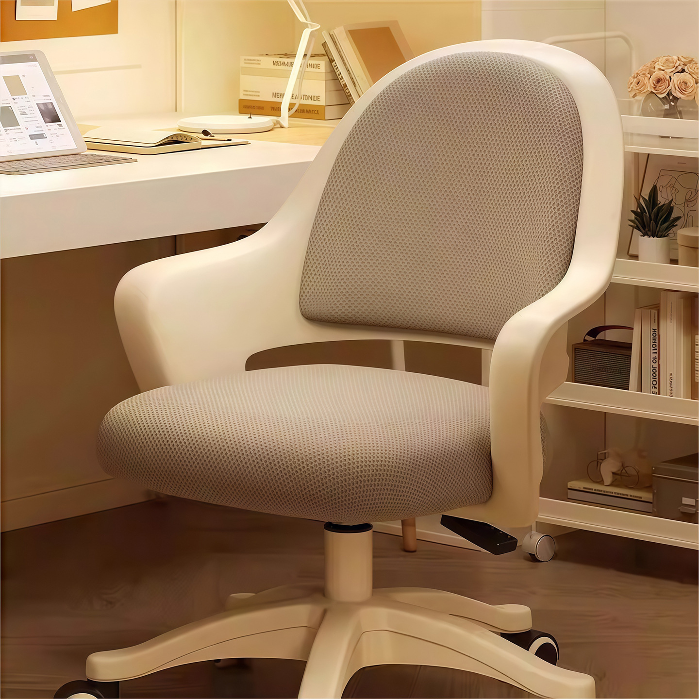 Adjustable Computer Chair for Home Office, Swivel Chair for Children's Study, Student Dormitory Bedroom Chair with Backrest, Desk Chair