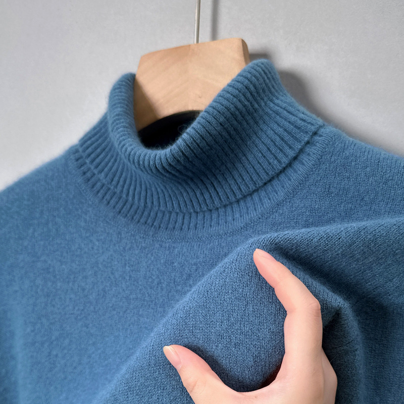 Winter New Fine Imitation Knitwear Men's Lapel Warm Knitwear Young and Middle-Aged Casual Inner Wear Pure Color Knitwear Wholesale Winter New Fine Imitation Knitwear Men's Lapel Warm Knitwear Young and Middle-Aged Casual Inner Wear Pure Color Knitwear Wholesale