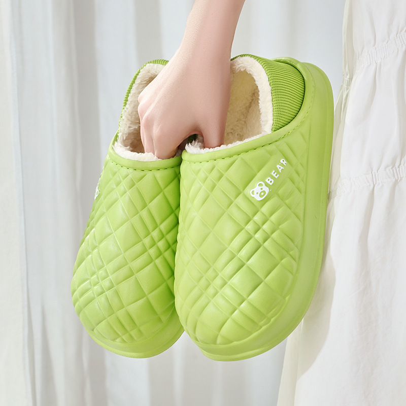 冬用の女性用綿スリッパ、厚くて暖かい、男性用のベルベットの滑り止め毛皮のようなスリッパ、自宅で外出時に着用できます。|undefined