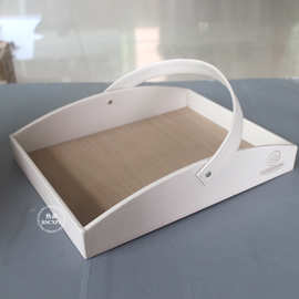 手提鞋篮皮革酒店用品托盘装鞋框茶具盘一次性拖鞋收纳盒加LOGO