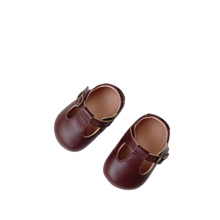 Factory direct supply new 0-2 years old Korean version of toddler shoes soft bottom soft anti-slip shoes solid color baby leather shoes 5