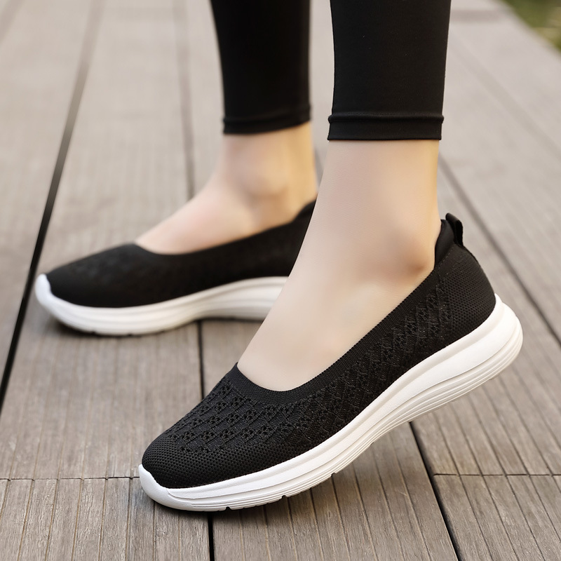 New Summer Casual Women's Shoes Breathable Mother Shoes Mesh One-Piece Grandmother Shoes Middle-Aged Shoes Elderly Shoes Comfortable Shoes