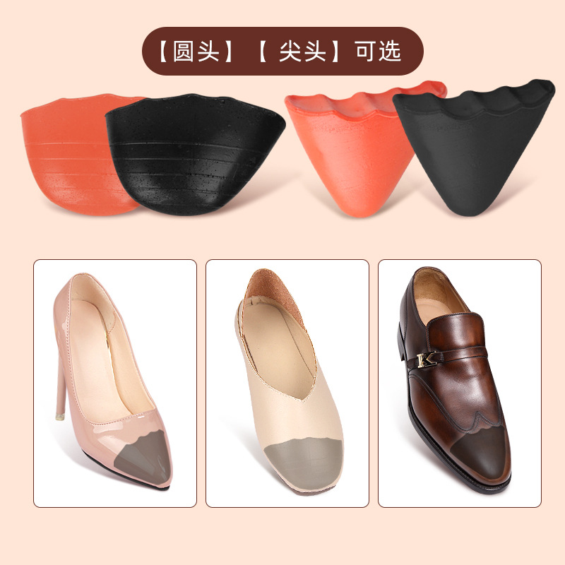 Pu shoes head plug men's and women's thickened soft anti-wear toe filling insole high heel shoes size adjustment half size pad