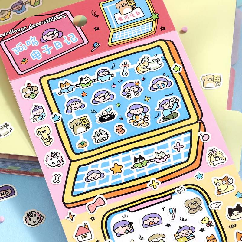 Letter Lovers Pegatinas de papel sintético Awu Serie de guías comestibles Cute Girl Graffiti Emoji Etiqueta engomada