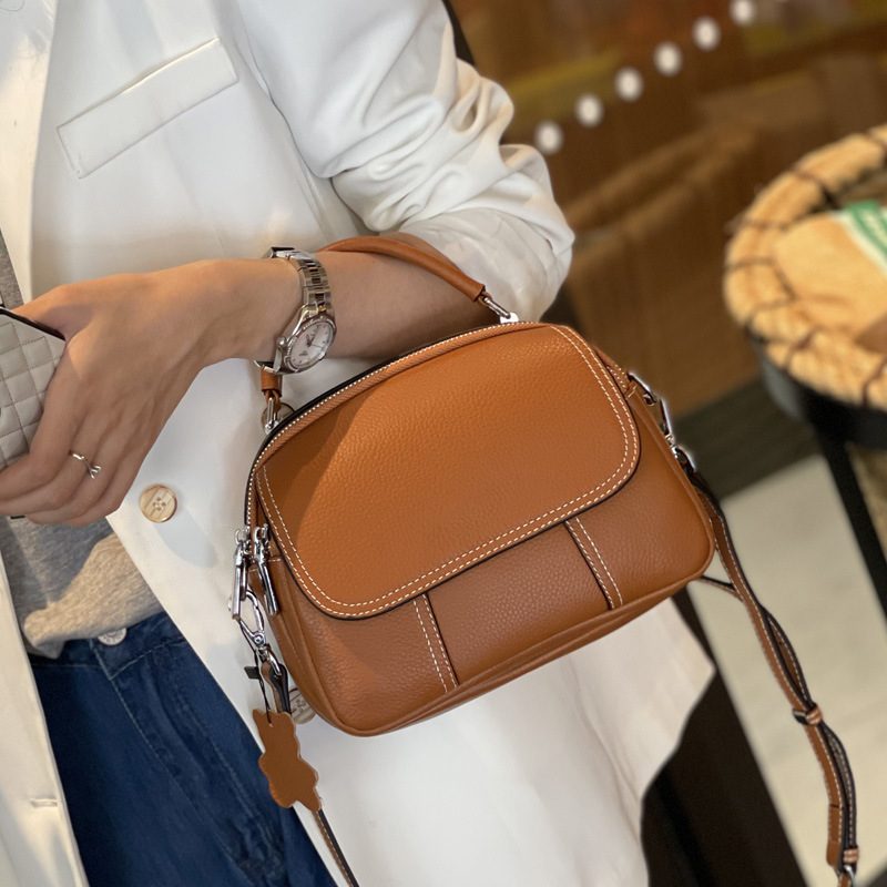 Genuine Leather Small Bag Women's Handbag 2022 New Explosions Fashion High-end Sense ins Niche Shoulder Crossbody Bag Genuine Leather Small Bag Women's Handbag 2022 New Explosions Fashion High-end Sense ins Niche Shoulder Crossbody Bag