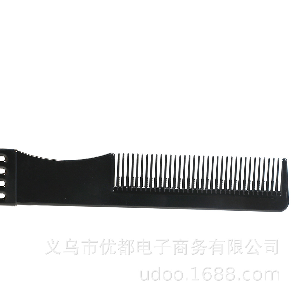 BlueZOO logotipo de impresión explosivo transfronterizo salón peluquería material PP peine de inserción pala cabeza de aceite peine de aguja de acero negro