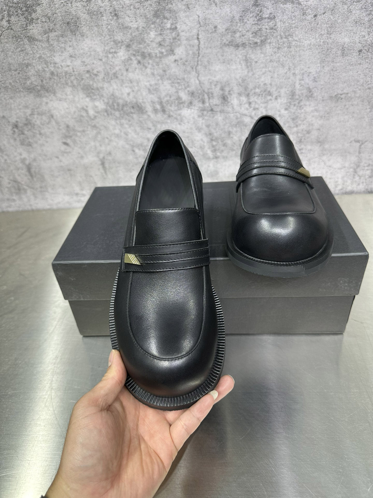 Quality Shoes Fashion Trend Men's Youth Outdoor Toe Black Thick Sole Platform Shoes Large Size Height Increasing Casual Versatile_vogvips.com