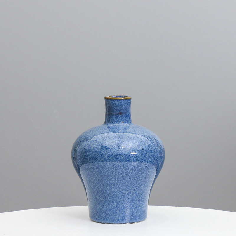 Florero de cerámica creativa moderna flor azul hogar sala de estar decoración hidropónica simulación flor seca titular de comercio exterior transfronterizo